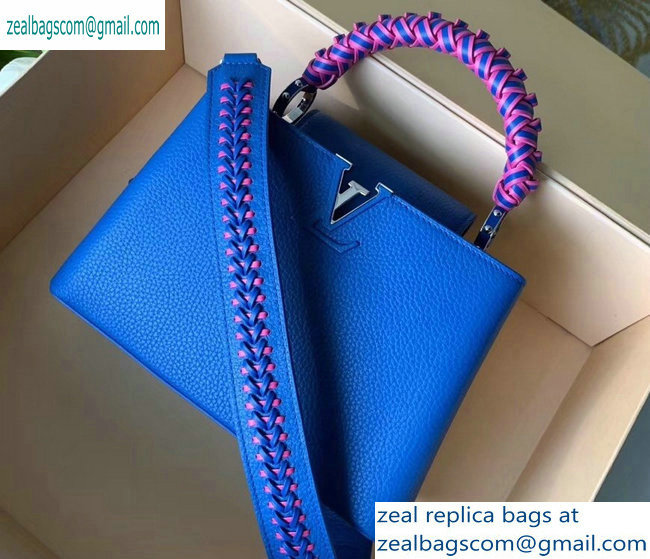 Louis Vuitton Capucines BB Bag Braided Handle and Strap M55236 Blue - Click Image to Close