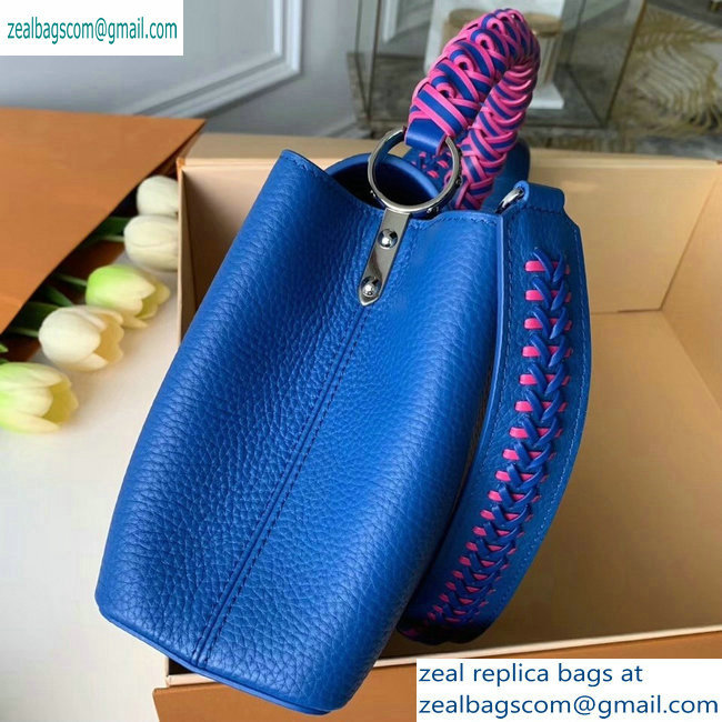 Louis Vuitton Capucines BB Bag Braided Handle and Strap M55236 Blue