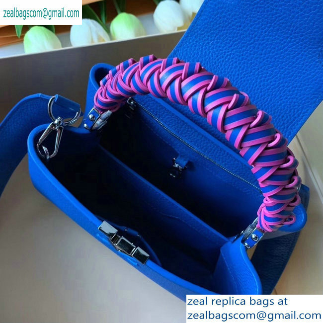 Louis Vuitton Capucines BB Bag Braided Handle and Strap M55236 Blue - Click Image to Close