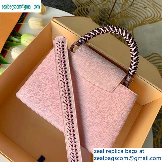 Louis Vuitton Capucines PM Bag Braided Handle and Strap M55084 Pink - Click Image to Close