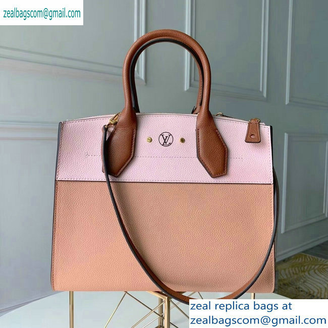 Louis Vuitton City Steamer MM Tote Bag M53068 Pink/Beige/Tan