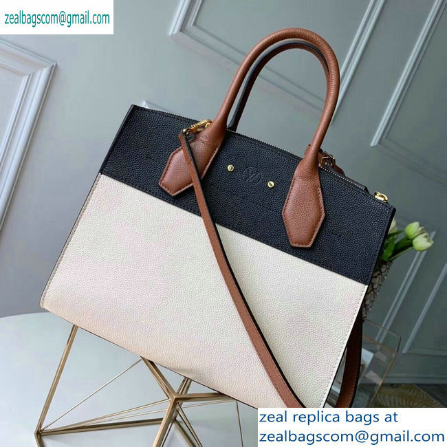 Louis Vuitton City Steamer MM Tote Bag M53755 Black/Beige/Tan