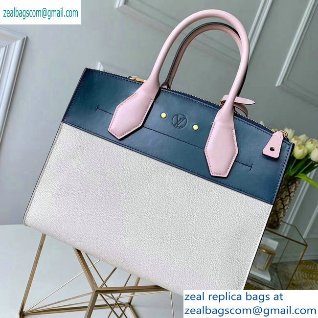 Louis Vuitton City Steamer MM Tote Bag M55178 Blue/White/Pink - Click Image to Close