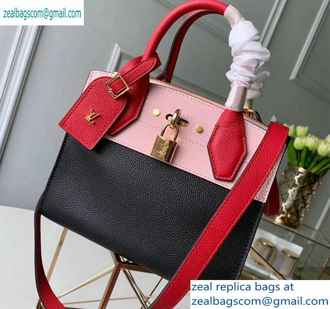 Louis Vuitton City Steamer Mini Tote Bag Black/Pink/Red