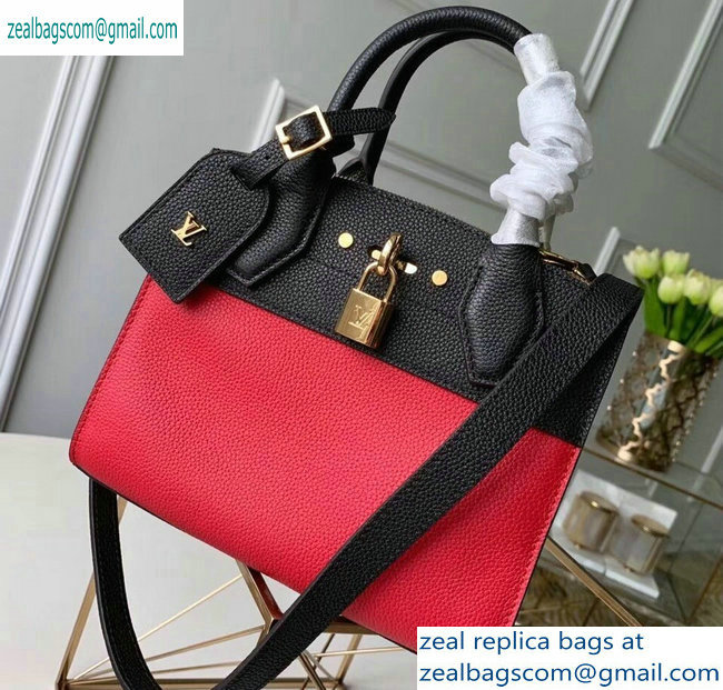 Louis Vuitton City Steamer Mini Tote Bag Black/Red - Click Image to Close