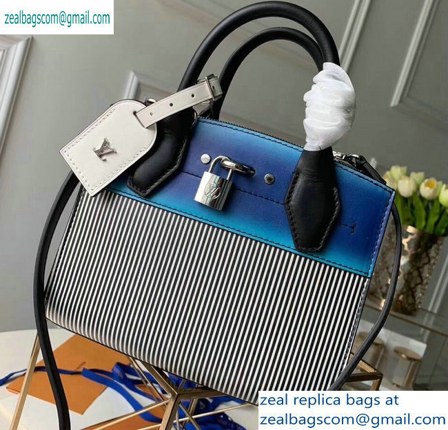 Louis Vuitton City Steamer Mini Tote Bag M53799 Black Stripes/Blue - Click Image to Close