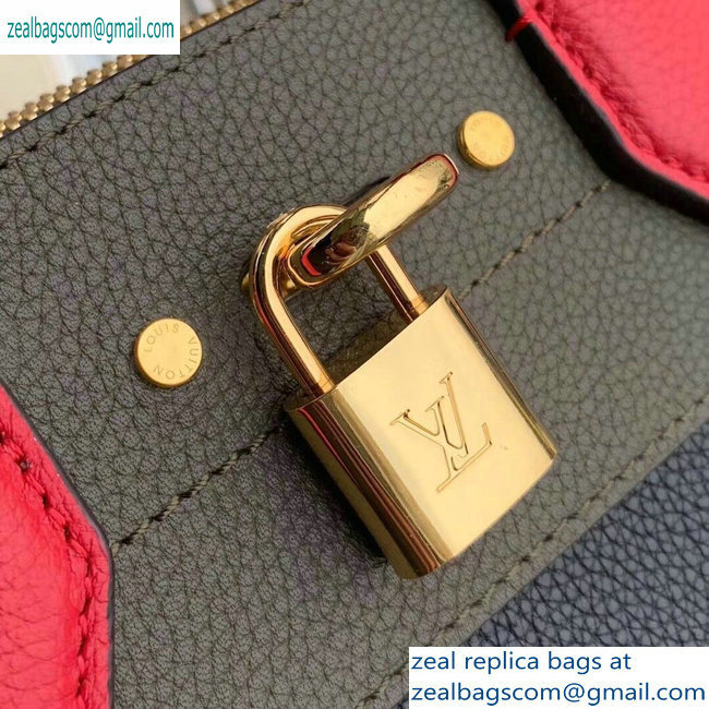 Louis Vuitton City Steamer Mini Tote Bag M53804 Black/Khaki Green/Red - Click Image to Close