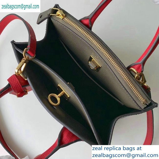 Louis Vuitton City Steamer Mini Tote Bag M53804 Black/Khaki Green/Red - Click Image to Close