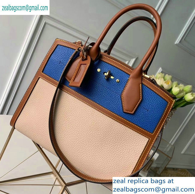Louis Vuitton City Steamer Mini Tote Bag M55099 Blue/Beige - Click Image to Close