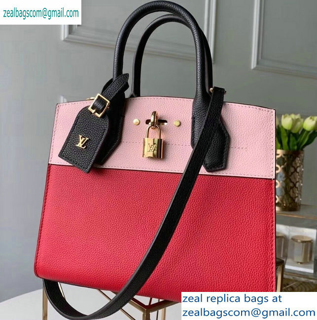 Louis Vuitton City Steamer PM Tote Bag Black/Pink/Red - Click Image to Close