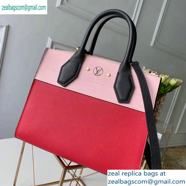 Louis Vuitton City Steamer PM Tote Bag Black/Pink/Red