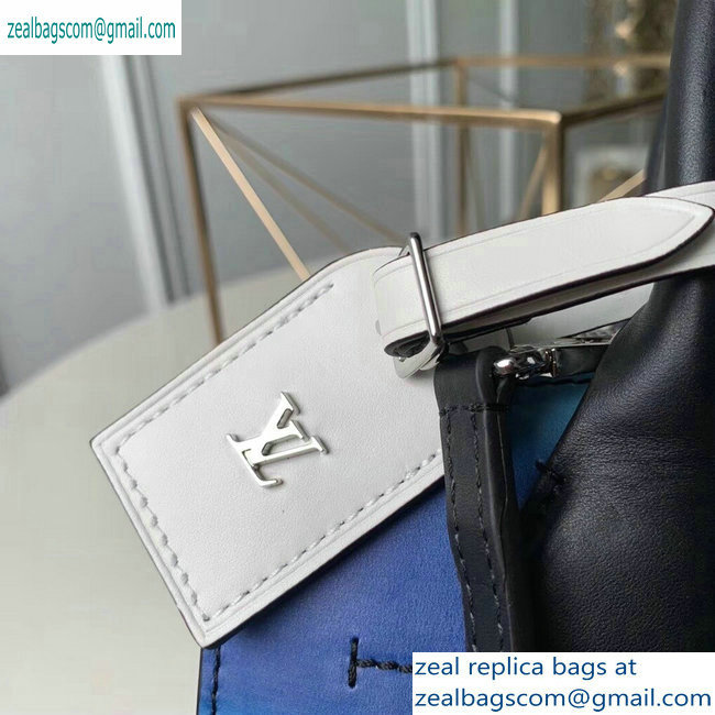 Louis Vuitton City Steamer PM Tote Bag Black Stripes/Blue - Click Image to Close