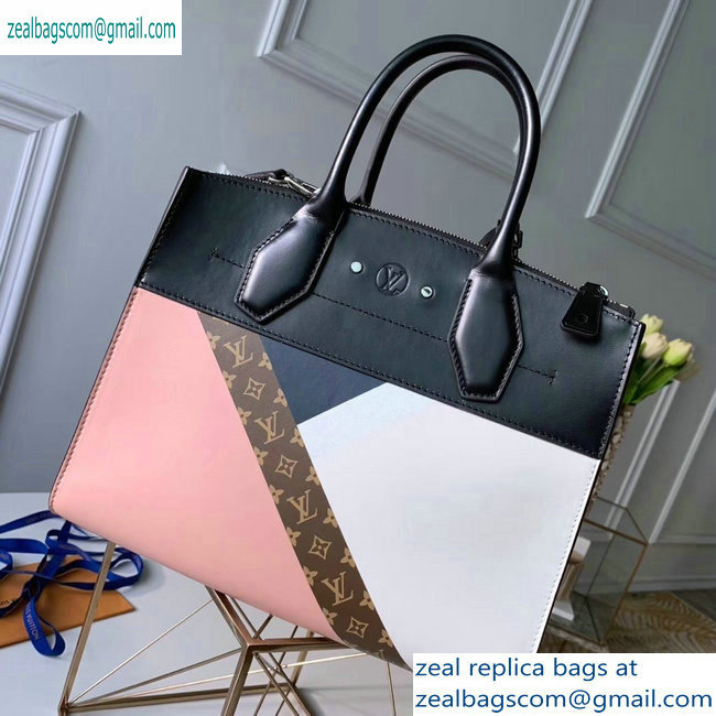 Louis Vuitton City Steamer PM Tote Bag Pink/White/Navy Blue - Click Image to Close