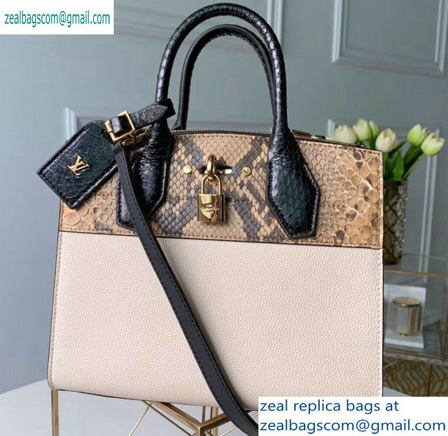 Louis Vuitton City Steamer PM Tote Bag Python/Creamy - Click Image to Close