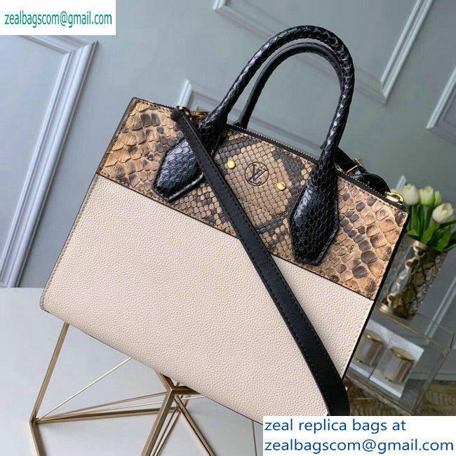 Louis Vuitton City Steamer PM Tote Bag Python/Creamy - Click Image to Close