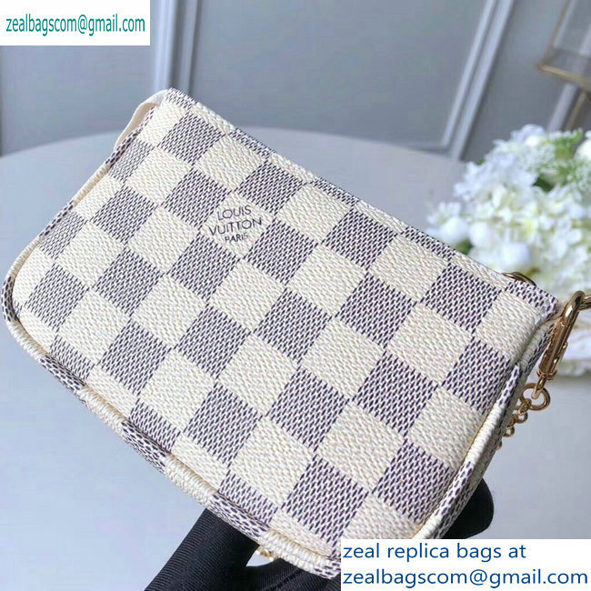 Louis Vuitton Damier Azur Canvas Mini Pochette Accessoires Bag Brids Print N64451 - Click Image to Close