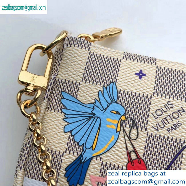 Louis Vuitton Damier Azur Canvas Mini Pochette Accessoires Bag Brids Print N64451 - Click Image to Close