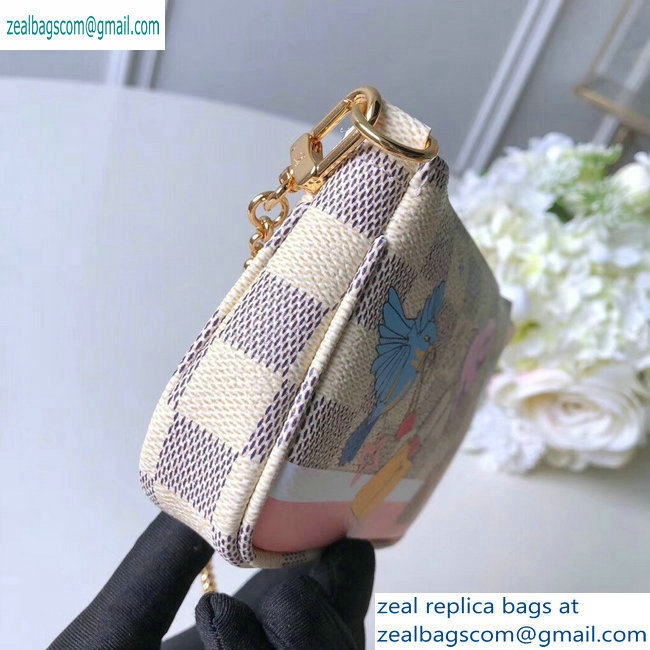 Louis Vuitton Damier Azur Canvas Mini Pochette Accessoires Bag Brids Print N64451 - Click Image to Close