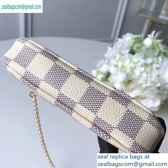 Louis Vuitton Damier Azur Canvas Mini Pochette Accessoires Bag Brids Print N64451