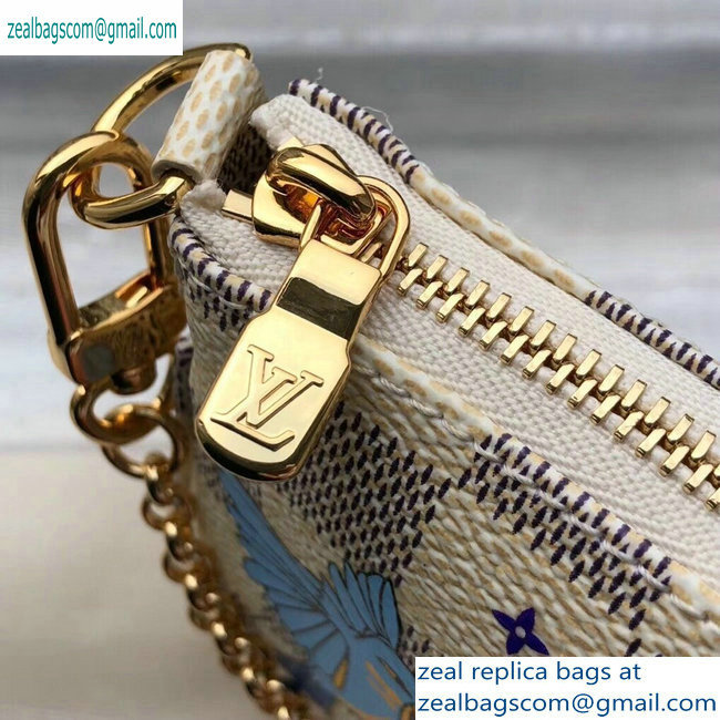 Louis Vuitton Damier Azur Canvas Mini Pochette Accessoires Bag Brids Print N64451 - Click Image to Close