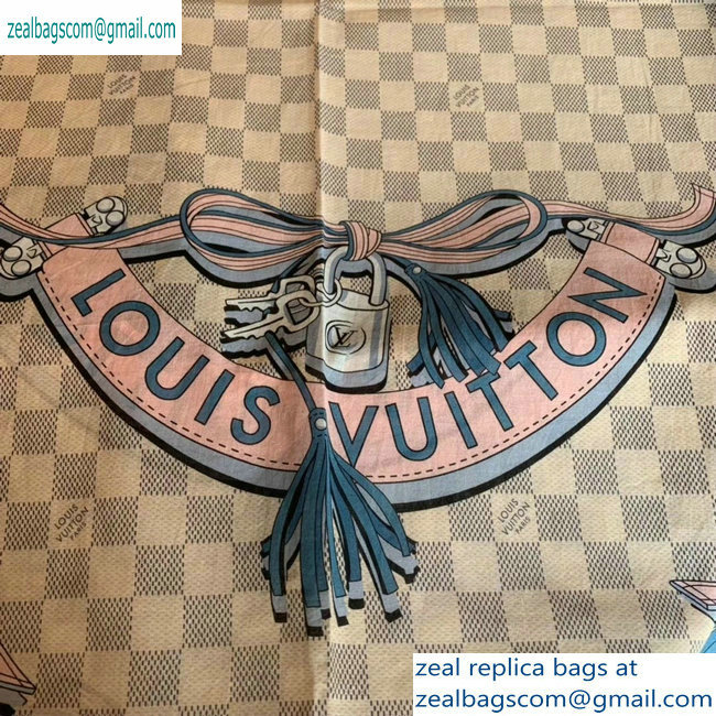 Louis Vuitton Damier Azur Straps Stole Scarf M73376 190x100cm 2019