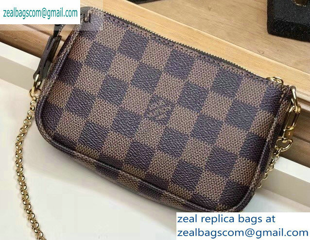 Louis Vuitton Damier Ebene Canvas Mini Pochette Accessoires Bag N58009 - Click Image to Close