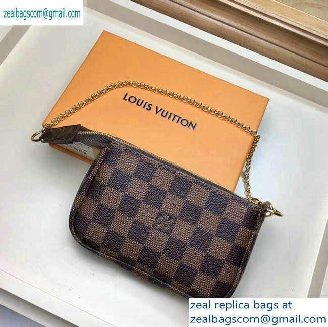 Louis Vuitton Damier Ebene Canvas Mini Pochette Accessoires Bag N58009 - Click Image to Close