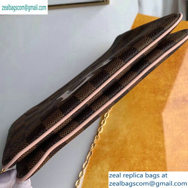 Louis Vuitton Damier Ebene Canvas Pochette Double Zip Bag N60254 2019