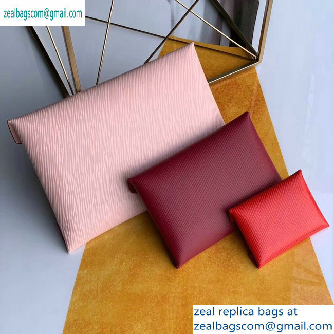 Louis Vuitton Epi Leather Pochette Kirigami Pouch Bag M62457 Pink/Burgundy/Red 2019 - Click Image to Close