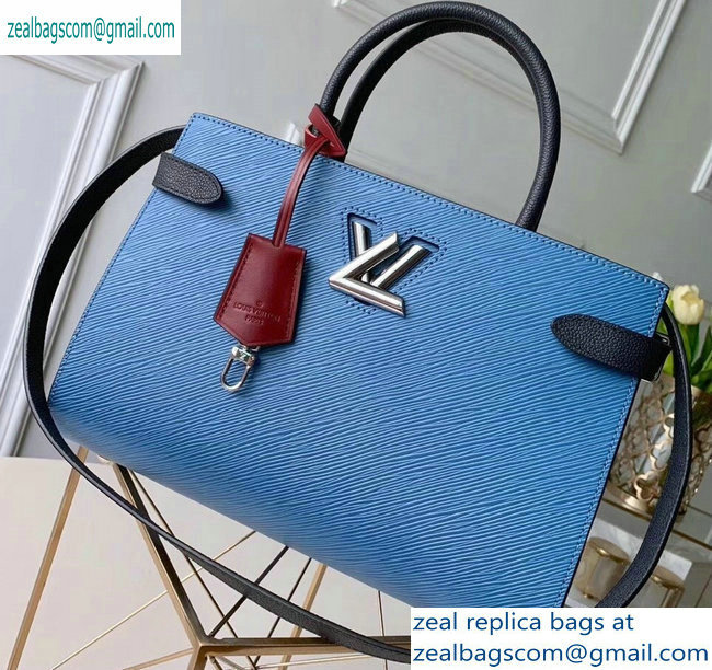 Louis Vuitton Epi Leather Twist Tote Bag M52873 Bleu Jean - Click Image to Close