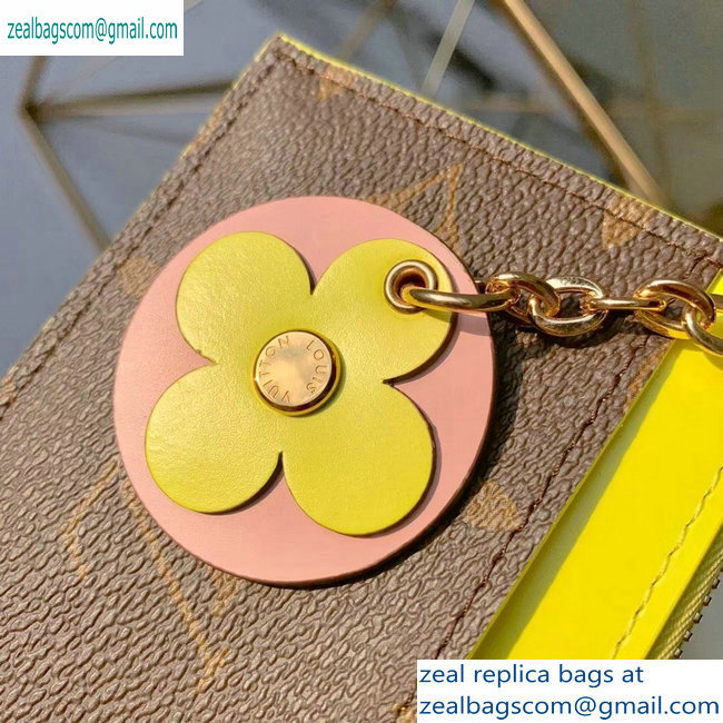 Louis Vuitton Flower Monogram Canvas Zipped Card Holder M67494 Yellow 2019 - Click Image to Close