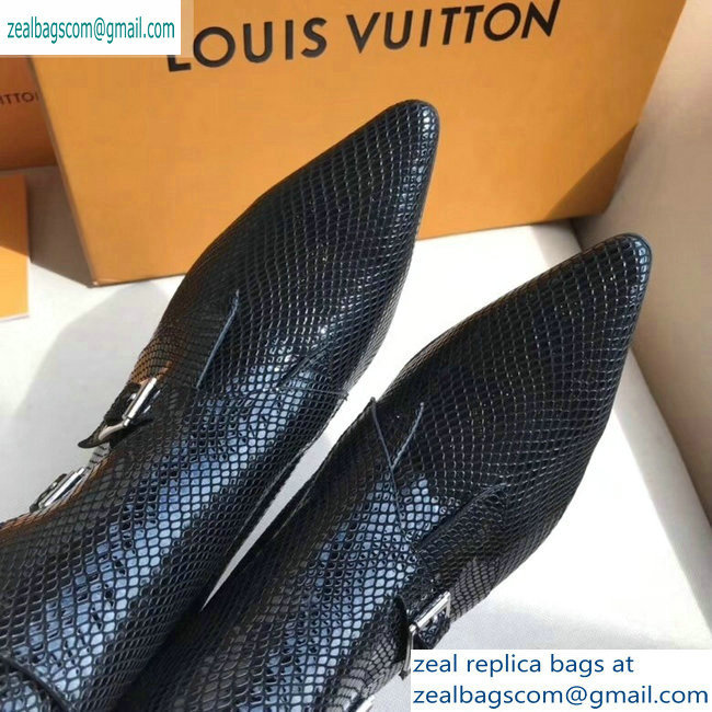 Louis Vuitton Jumble Flat Ankle Boots Python Pattern Black 2019