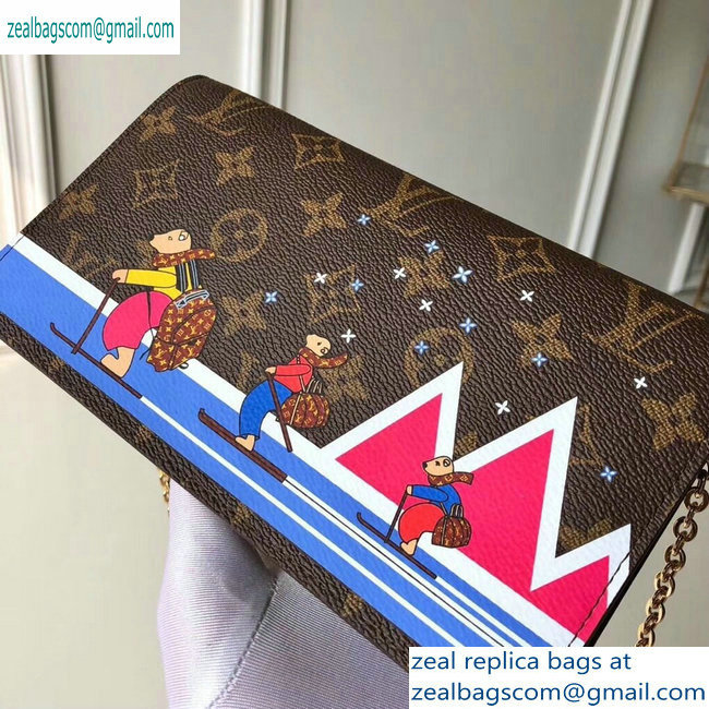 Louis Vuitton Monogram Canvas Chain Pochette Weekend Clutch Bag Bears Print M63857 - Click Image to Close