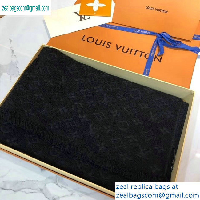 Louis Vuitton Monogram Classic Scarf 190x40cm Black - Click Image to Close