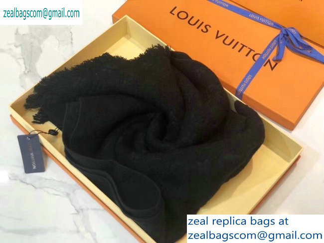 Louis Vuitton Monogram Classic Scarf 190x40cm Black