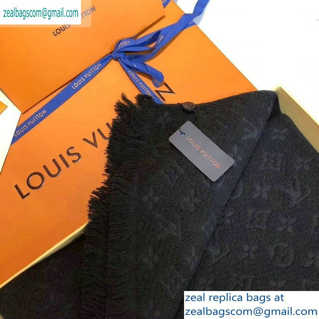 Louis Vuitton Monogram Classic Scarf 190x40cm Black - Click Image to Close