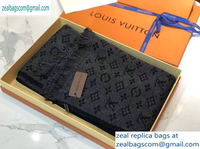 Louis Vuitton Monogram Classic Scarf 190x40cm Dark Gray