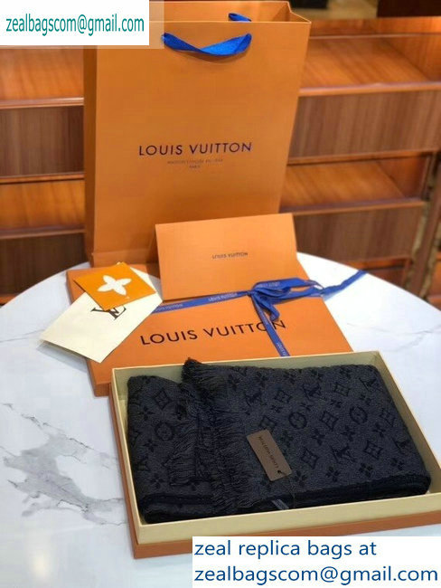 Louis Vuitton Monogram Classic Scarf 190x40cm Dark Gray - Click Image to Close
