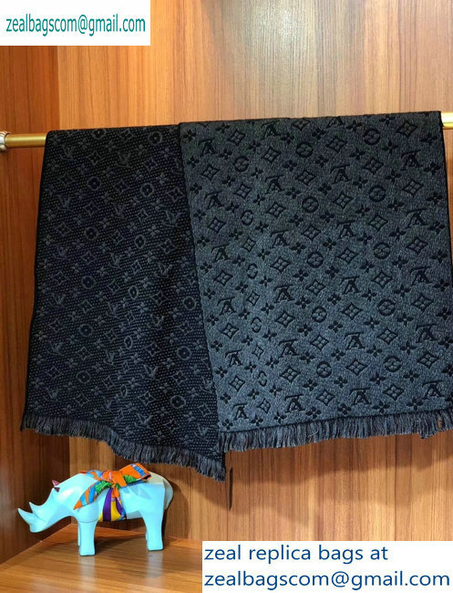 Louis Vuitton Monogram Classic Scarf 190x40cm Dark Gray