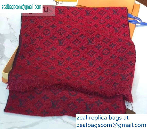 Louis Vuitton Monogram Classic Scarf 190x40cm Dark Red - Click Image to Close