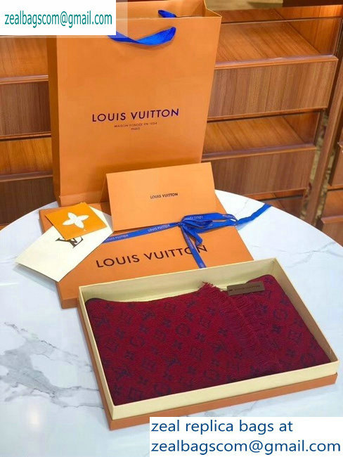 Louis Vuitton Monogram Classic Scarf 190x40cm Dark Red
