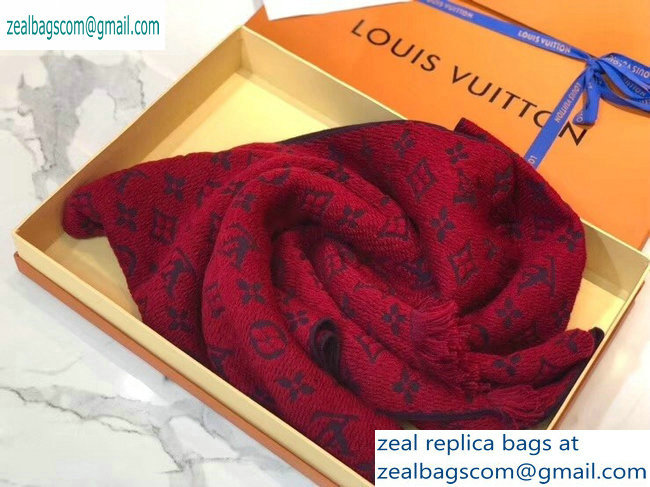 Louis Vuitton Monogram Classic Scarf 190x40cm Dark Red