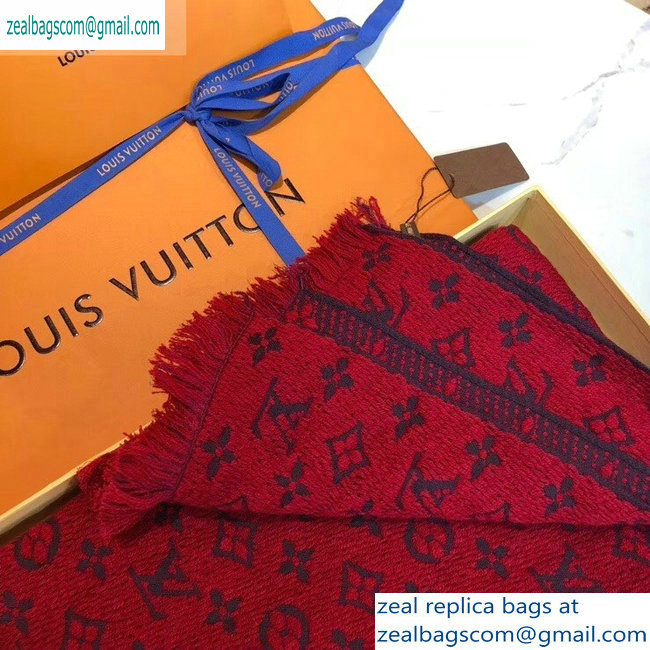 Louis Vuitton Monogram Classic Scarf 190x40cm Dark Red - Click Image to Close