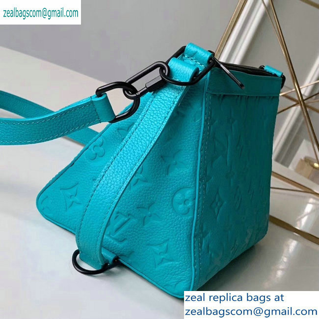 Louis Vuitton Monogram Empreinte Triangle Shaped Messenger Bag M54330 Turquoise 2019 - Click Image to Close