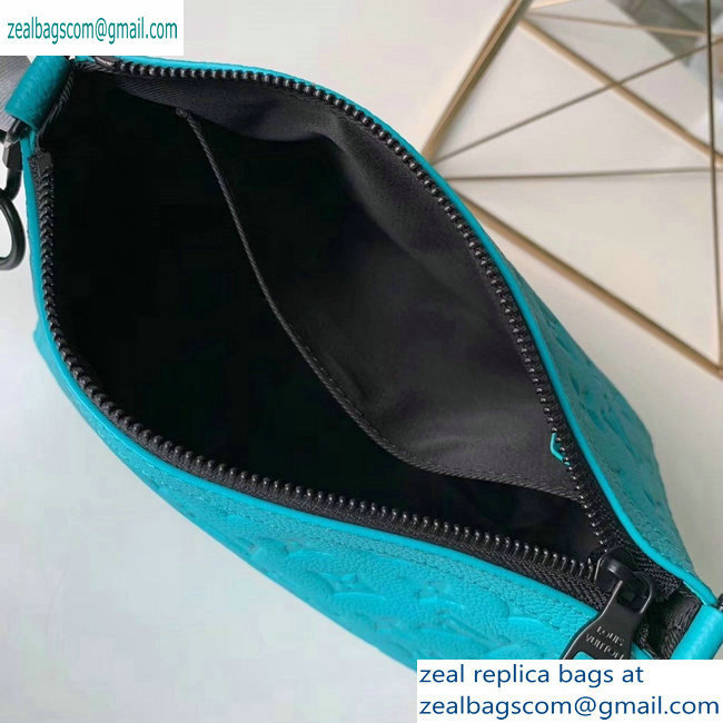 Louis Vuitton Monogram Empreinte Triangle Shaped Messenger Bag M54330 Turquoise 2019