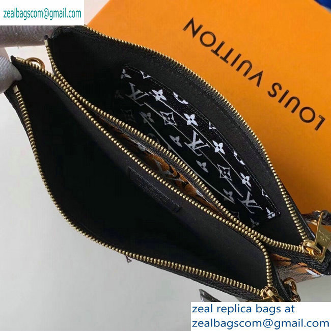 Louis Vuitton Monogram Giant Canvas Pochette Double Zip Bag M67874 Animal Print 2019 - Click Image to Close