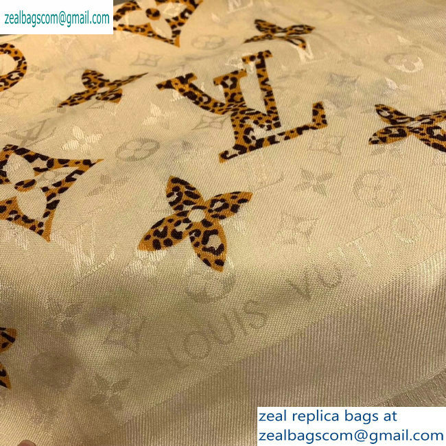 Louis Vuitton Monogram Giant Jungle Shawl Scarf 140x140cm M75883 Beige 2019