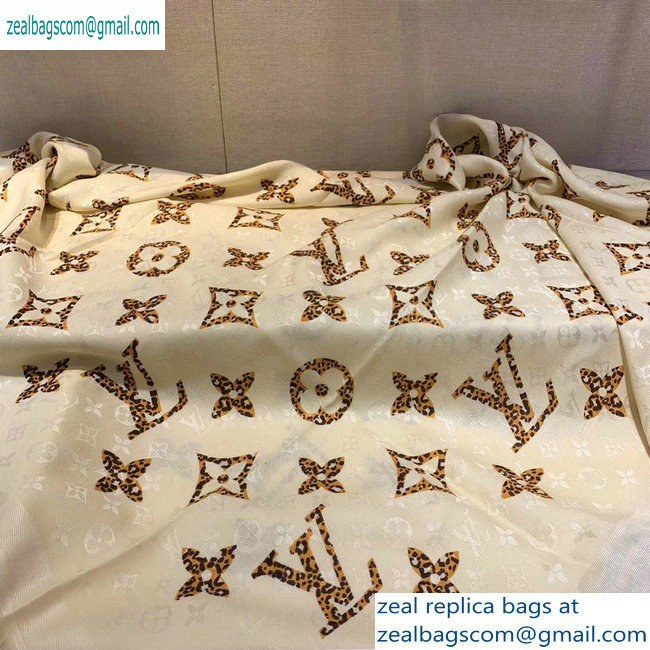 Louis Vuitton Monogram Giant Jungle Shawl Scarf 140x140cm M75883 Beige 2019