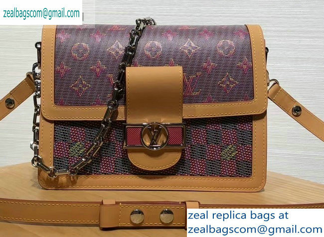Louis Vuitton Monogram LV Pop Print Dauphine MM Bag M55452 Pink 2019