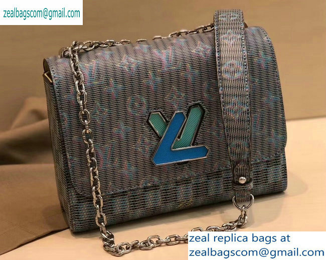 Louis Vuitton Monogram LV Pop Print Twist MM Bag M55480 Blue 2019